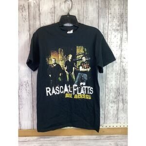 Rascal Flatts Men’s Black Graphic Band Casual Short Sleeve Crew Neck T-shirt S